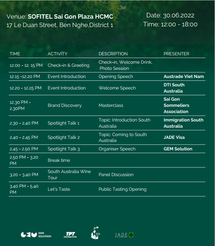 Gem Event agenda