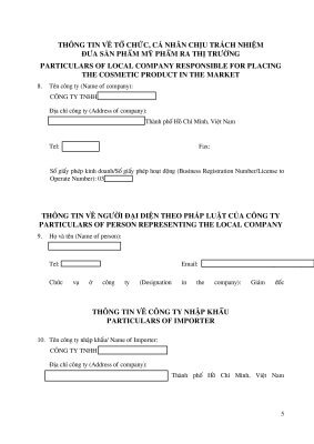 PHIẾU CÔNG BỐ SẢN PHẨM MỸ PHẨM - 5 Thủ tục nhập khẩu mỹ phẩm